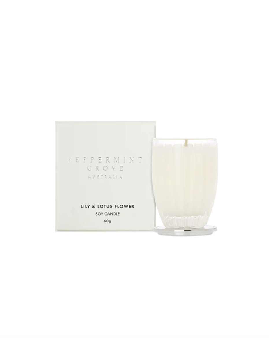 Lily & Lotus Flower Small Candle