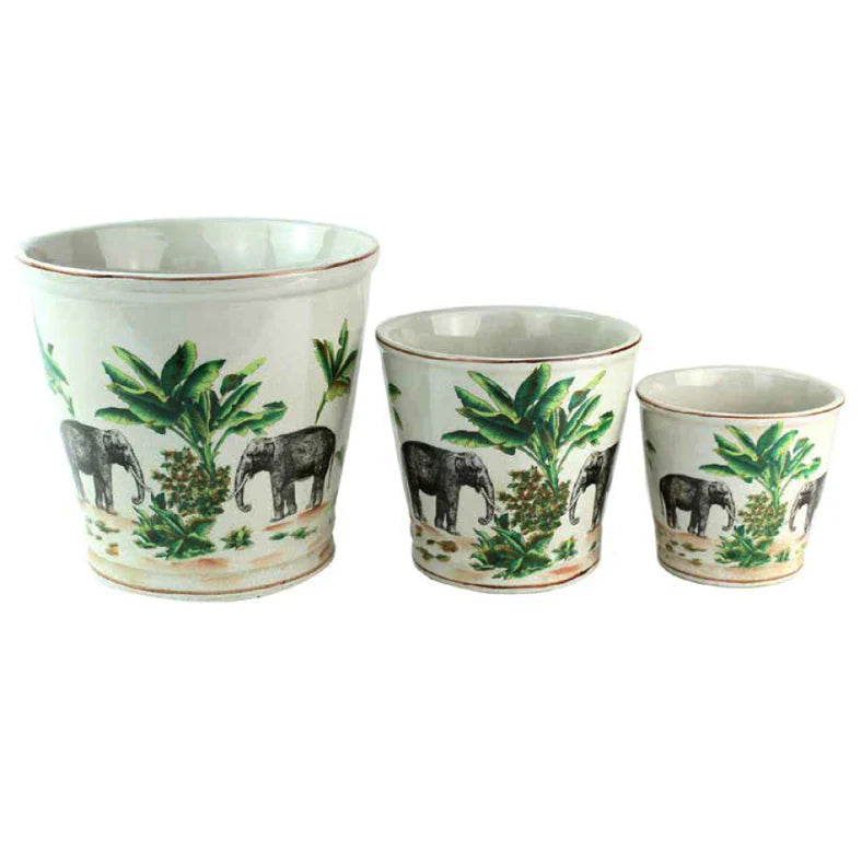 La Raj Elephant Round Pot M
